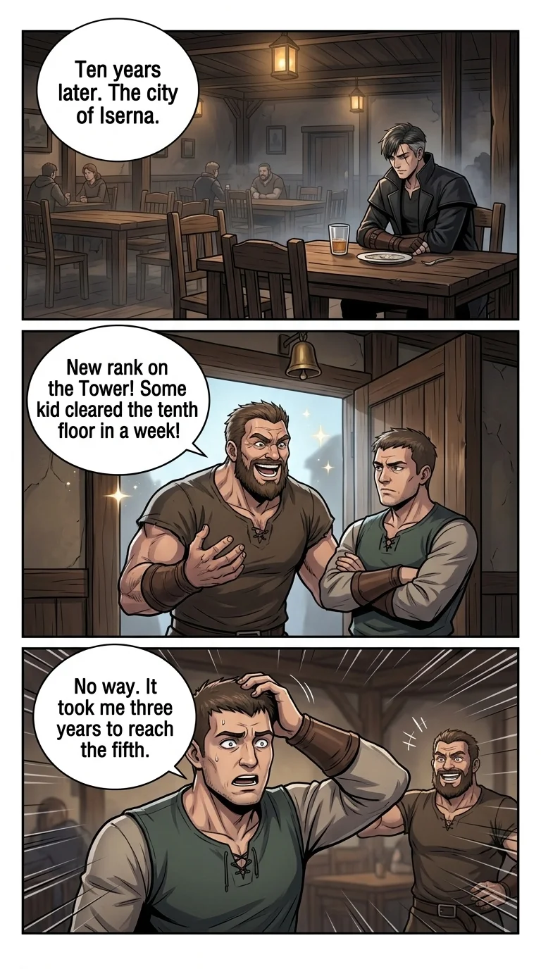 POVRATAK PEPELA — Page 2: An establishing shot of a modest, dimly lit tavern interior. Wooden tables and chairs fill the space. Kai sits alone at 